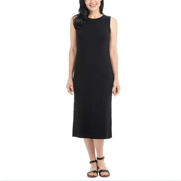 New Hilary Radley Women's Soft Jersey Comfy Sleeveless Side Slit Midi Dress - Picture 1 of 7